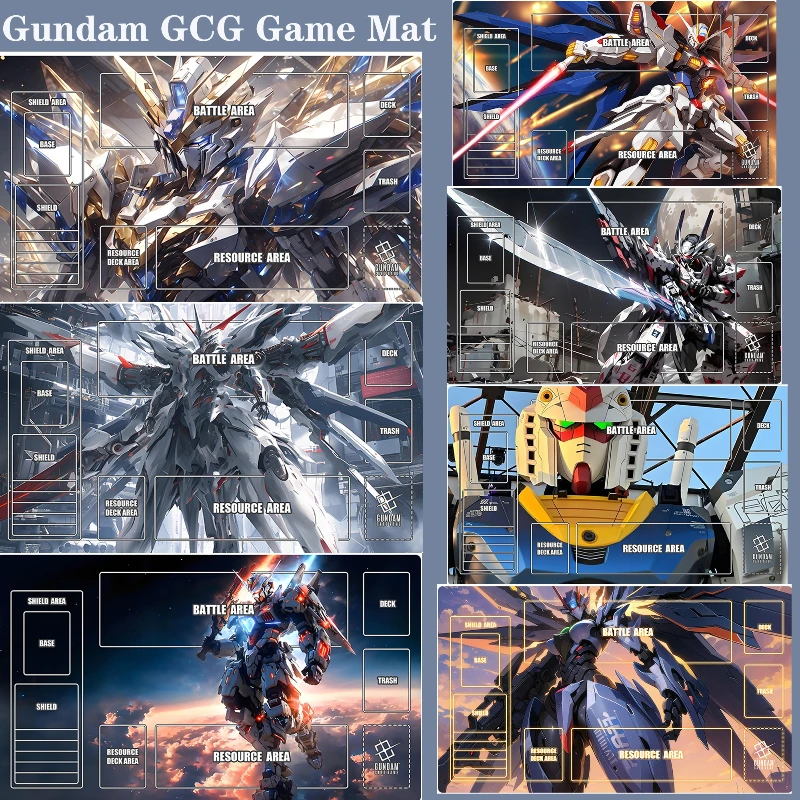 2025 جديد Gundam GCG سولو بلاي حصيرة 600x350 مللي متر لتقوم بها بنفسك أنيمي لعبة ببطاقات ورقية حصيرة عدم الانزلاق لاعب واحد الجدول حصيرة هدية للأطفال جامعي