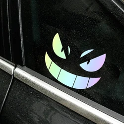 Evil Gengar Smiling Face Reflective Decorative , Expression Stickers On Car Rear Windshield Waterproof Funny