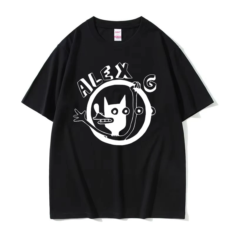 Singer Alex G Graphic Tshirt Men Fashion Cartoon Oversized T-shirts Men's Casual 100% Cotton T Shirt Male Vintage Crewneck Tees