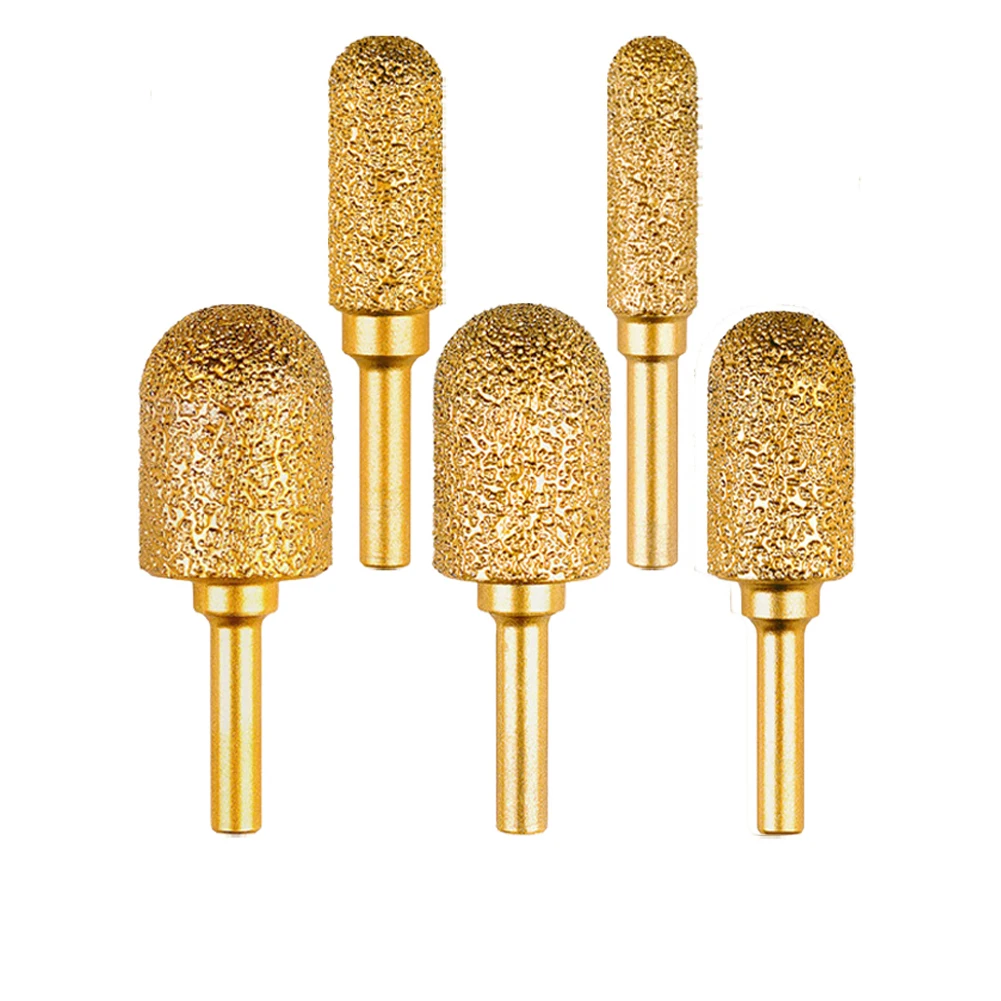 2 Stück Bohrer-Schleifkopf, vakuumgelöteter Diamant-Frässtift für Drehwerkzeuge, 6 mm Schaft zum Polieren von Metallgravuren