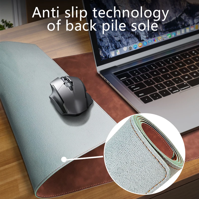 Mouse Pad Crazy Horse Leather Waterproof Sweatproof Slide Smooth Retro Style Keyboard Pad Desk Pad xxl Multicolor