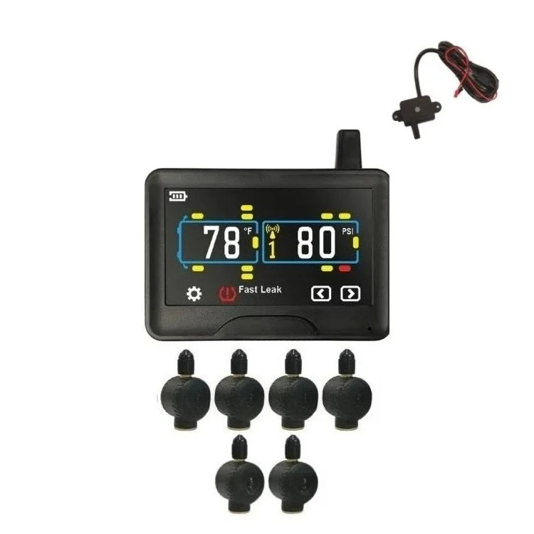 جديد! نظام مراقبة ضغط الإطارات 507 مع 10 أجهزة استشعار للتدفق وعرض الألوان لسيقان الصمامات المعدنية #5