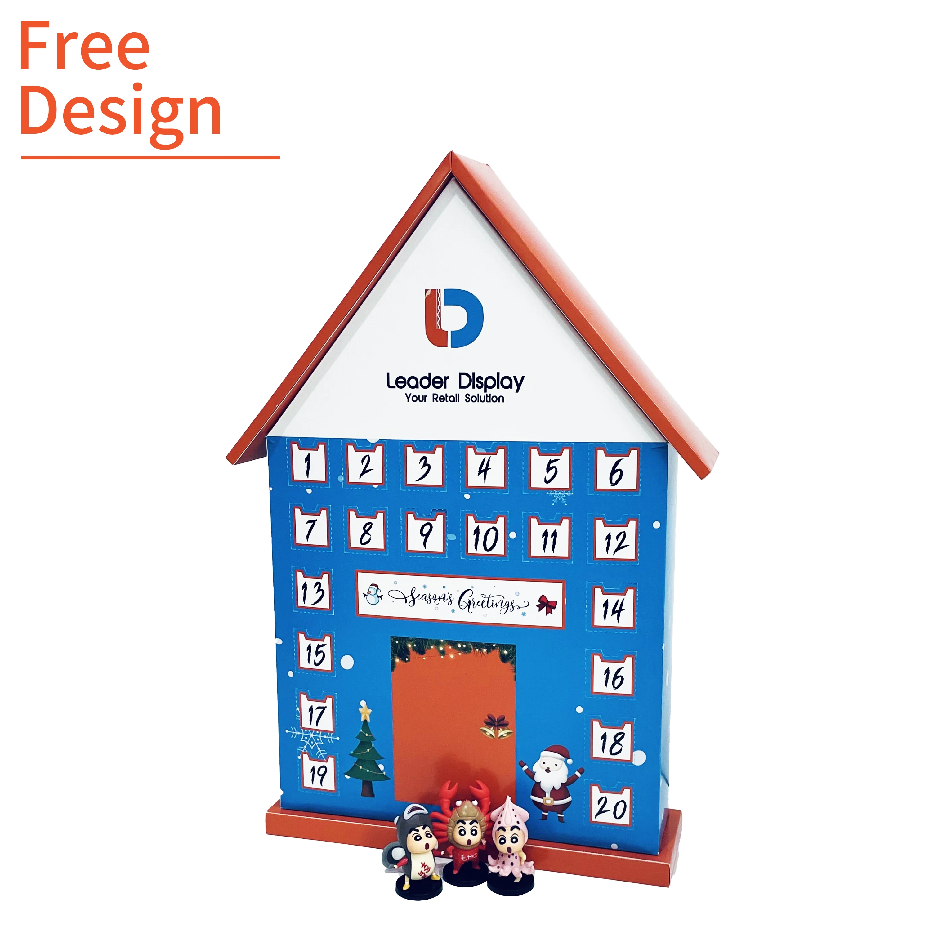 2025Christmas Advent Calendar Box for Chocolate New Design Paper House Calendar Advent Box - Image 4