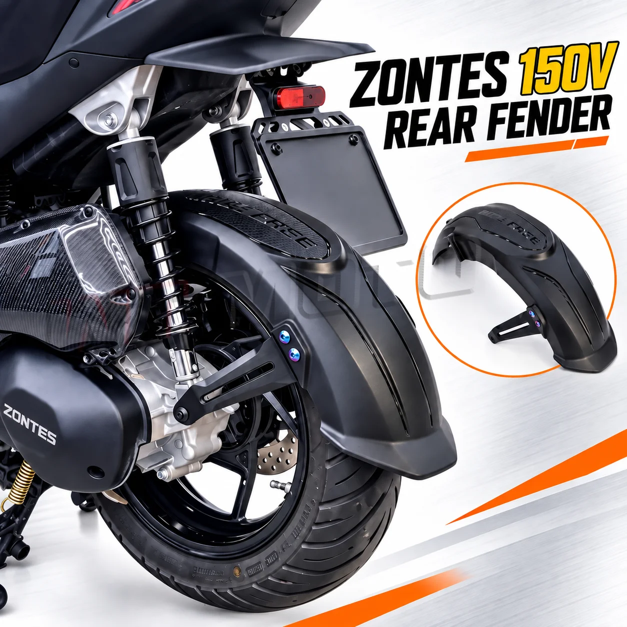 Motorcycle Lengthened Rear Mudguard Fit ZONTES 150V /150X 125X 125V , Rear Fender Extender Mod Parts
