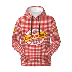 COCHONOU-Sweat à capuche imprimé surdimensionné pour homme, sweat-shirt de rue, pull à capuche, manches longues, mode décontractée, adt