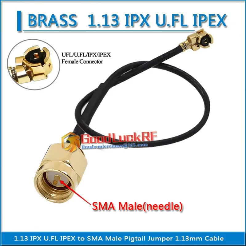 

1.13 IPX U.FL to SMA Male Plug Connector 50 ohm RF Coaxial Pigtail Jumper 1.13mm extend Cable