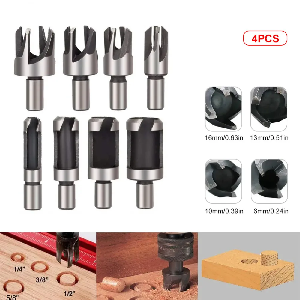 8-piece Carbon Steel Corker Corker Drill Woodworking Bit Drum Claw Dowel Drill Set