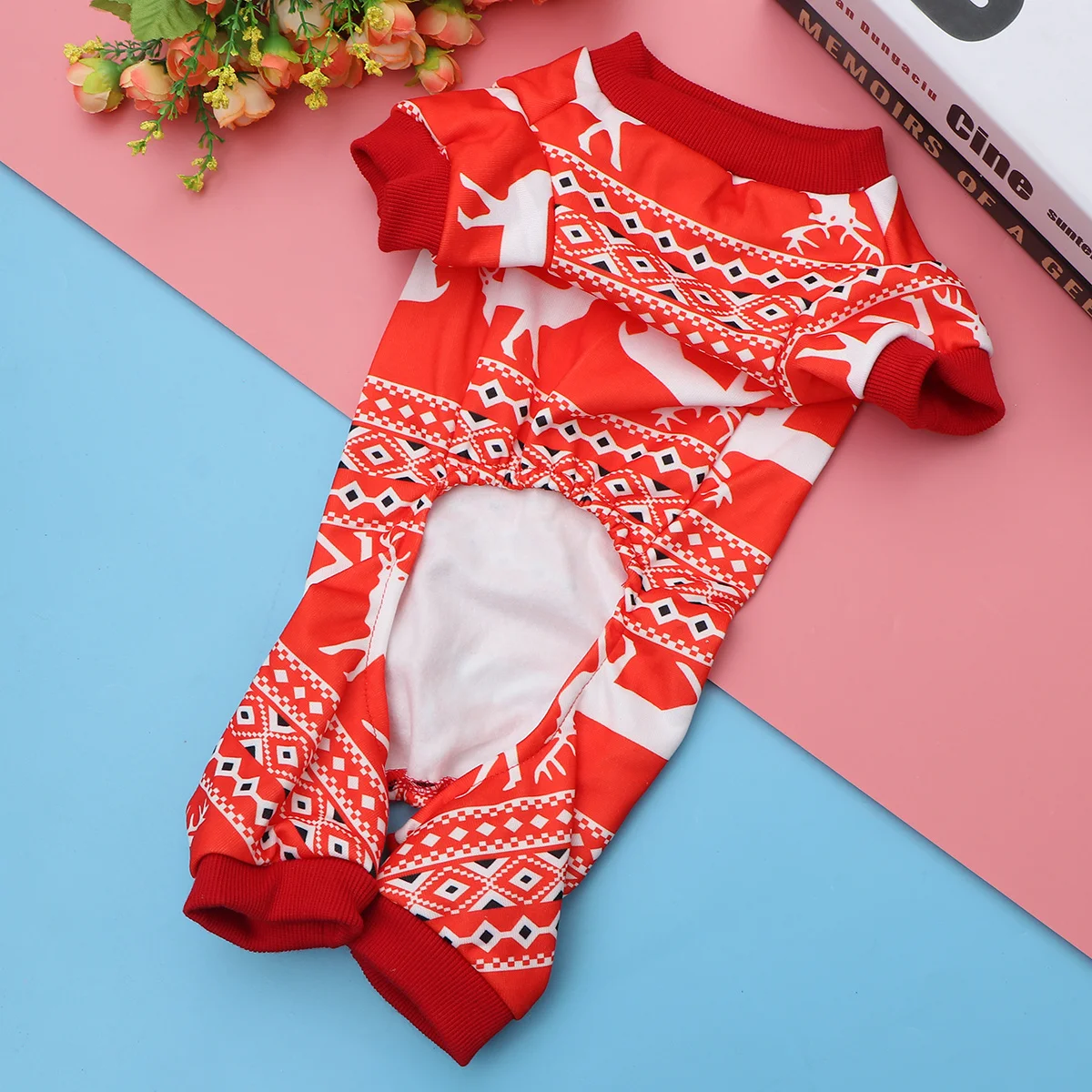 

Red Size L Dog Clothes Warm Elk Pattern Coat Puppy Christmas Pet Party Costume Outdoor Activity Dog Clothes Pet Party Costume