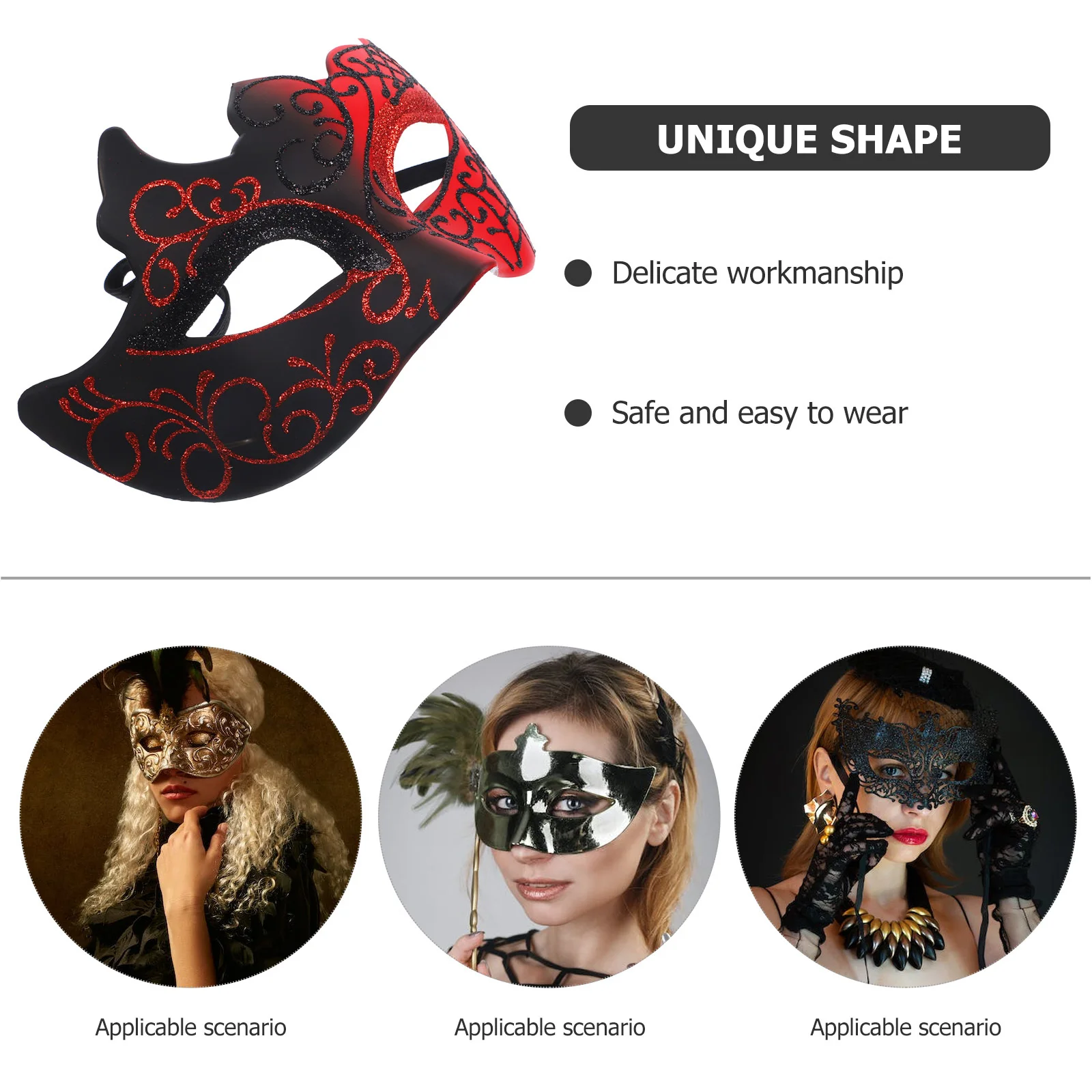 

Stunning Masquerade Mask for Women Half Face Design Easy to Wear Decorative Mask for Cosplay Party Photography Prop Use
