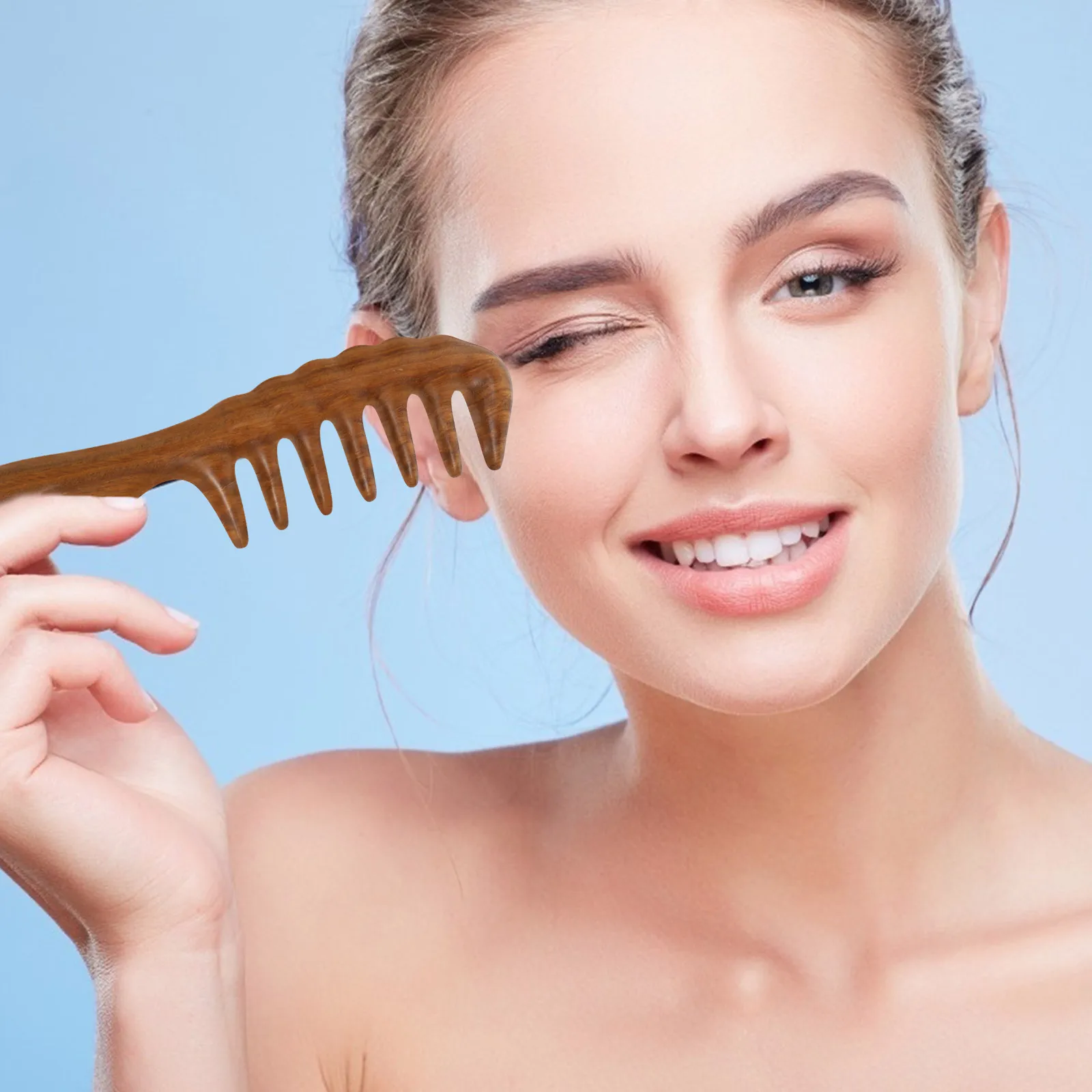 

1pc Sandalwood Massage Comb Detangling Hair Portable Wood Scalp Circulation Hairdressing Tool Styling