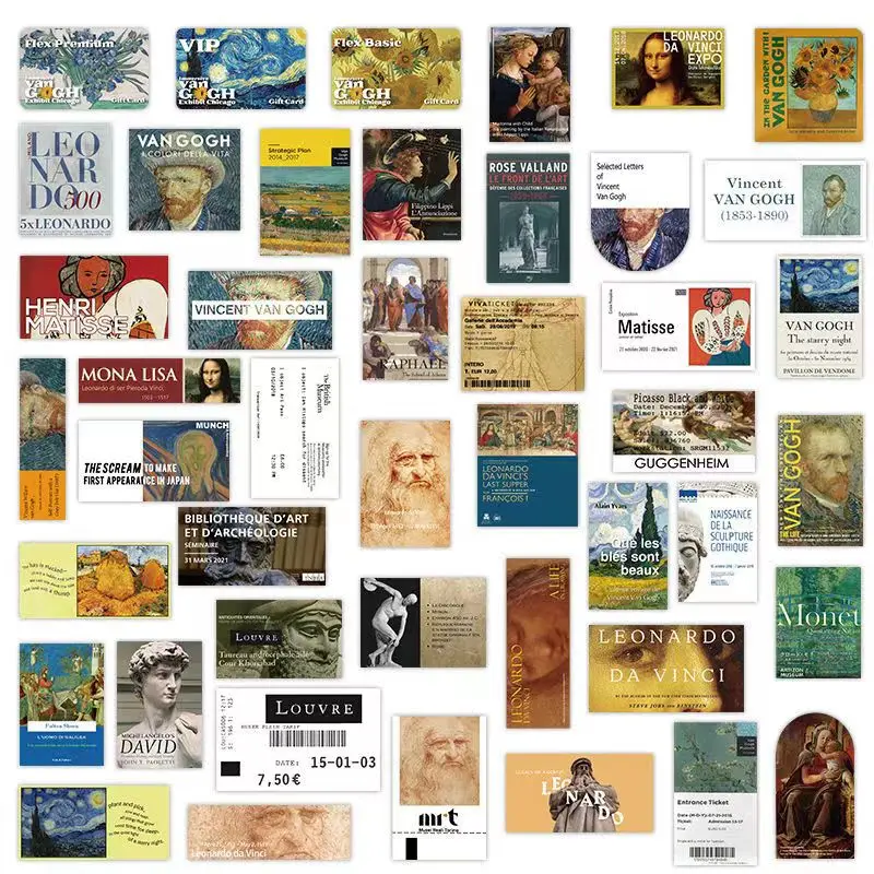 Art Exhibition Ticket Stickers Graffiti Stickers DIY Notebook Phone Case Skateboard Decor Stickers Decals Stickers Kids Toy