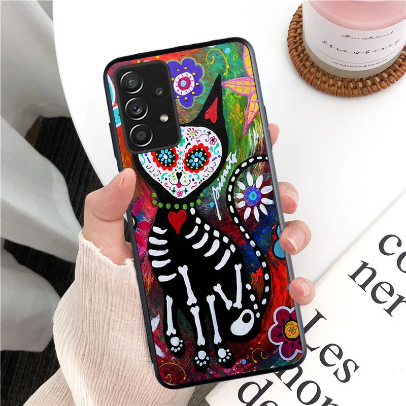 

Phone Case for Samsung Galaxy A35 A55 A54 A15 A25 A05s A05 A22 A24 A52 A33 A34 M34 M14 M54 M23 Skull Skeleton Woman