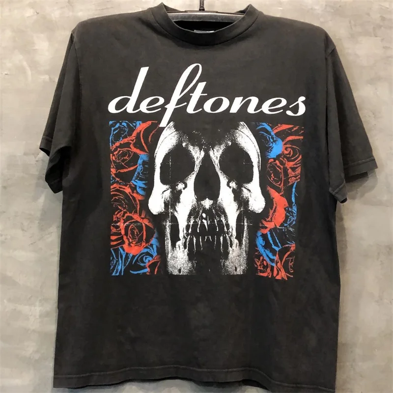 

Летняя альтернативная футболка Deftones Subtone Band Heavy Metal High Street, свободная футболка в стиле хип-хоп с коротким рукавом для мужчин и женщин, плотная хлопковая футболка Tide