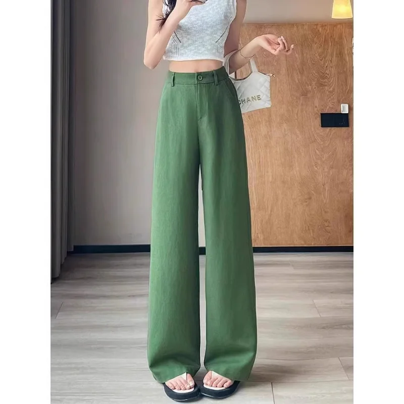 

Повседневные женские брюки с высокой талией, летние тонкие удобные универсальные драпированные высококачественные свободные брюки с девятью точками