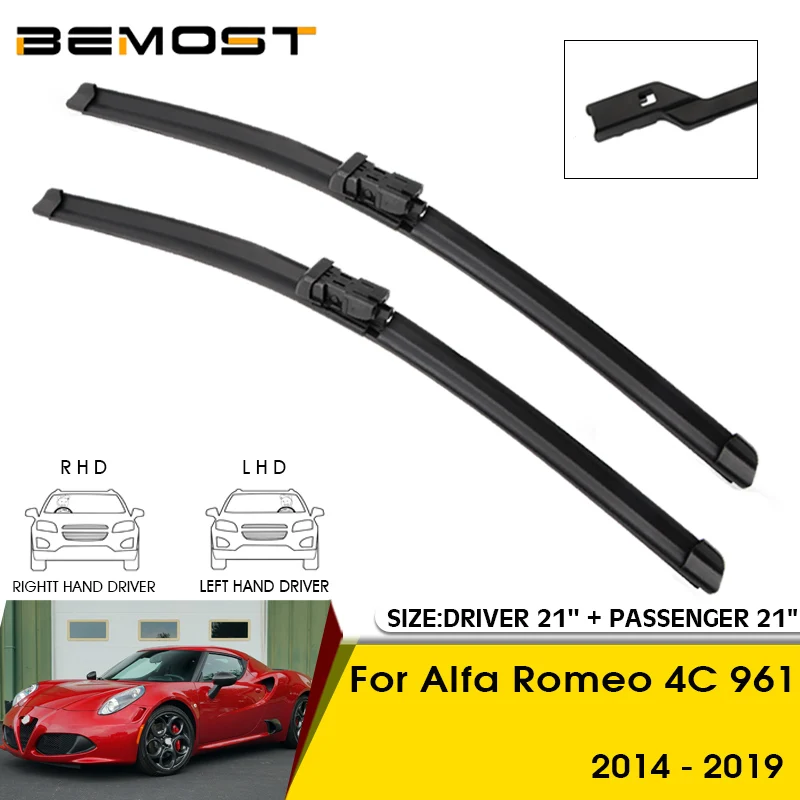 

Car Wiper Blades For Alfa Romeo 4C 961 2014-2019 Windshield Windscreen Front Window Blades 21"+21" Car Accessories