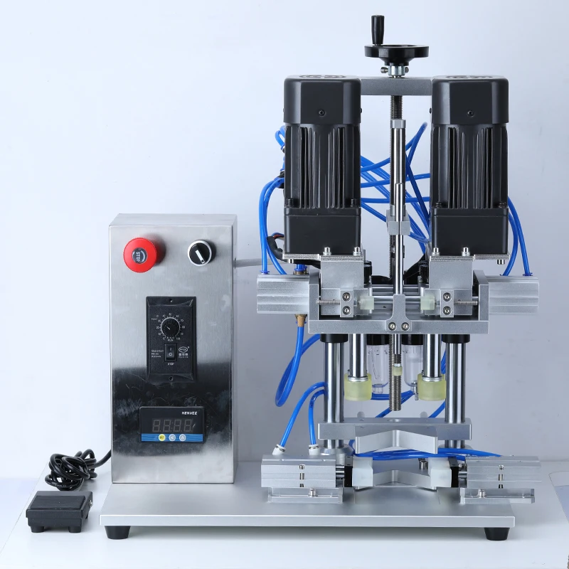 Máquina tampando garrafa semiautomática de mesa para parafuso superior unicórnio suco líquido spray tampa torção conta-gotas de vidro capper 10 ~ 60mm