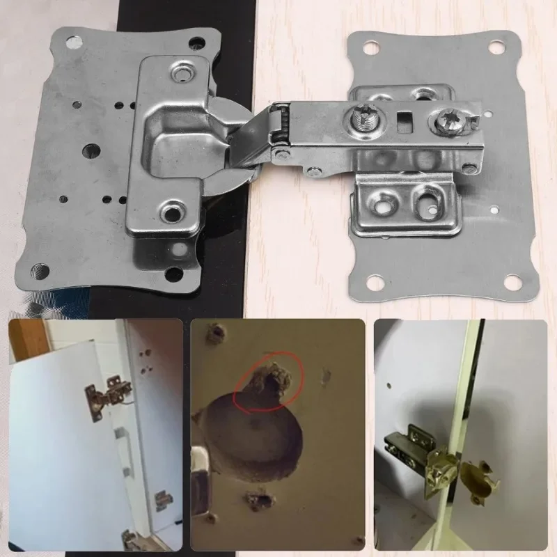 Stainless Steel Hinge Repair Plate Cabinet Furniture Drawer Table Door Panel Repair Kit Hardware Hinge Fixing Plate Connection