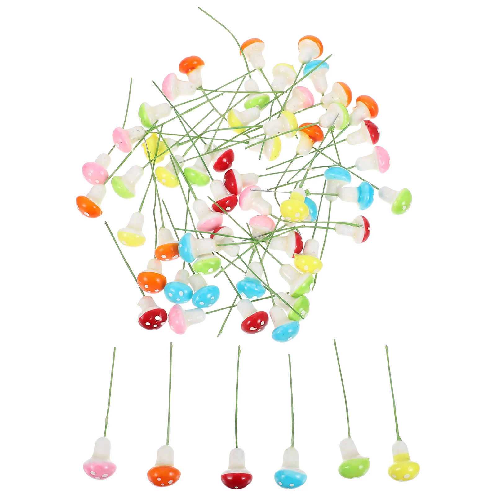 

60Pcs Artificial Mushroom Accessories Realistic Mini Mushroom for Fairy Garden Micro Landscape Pot Plant Decoration Home