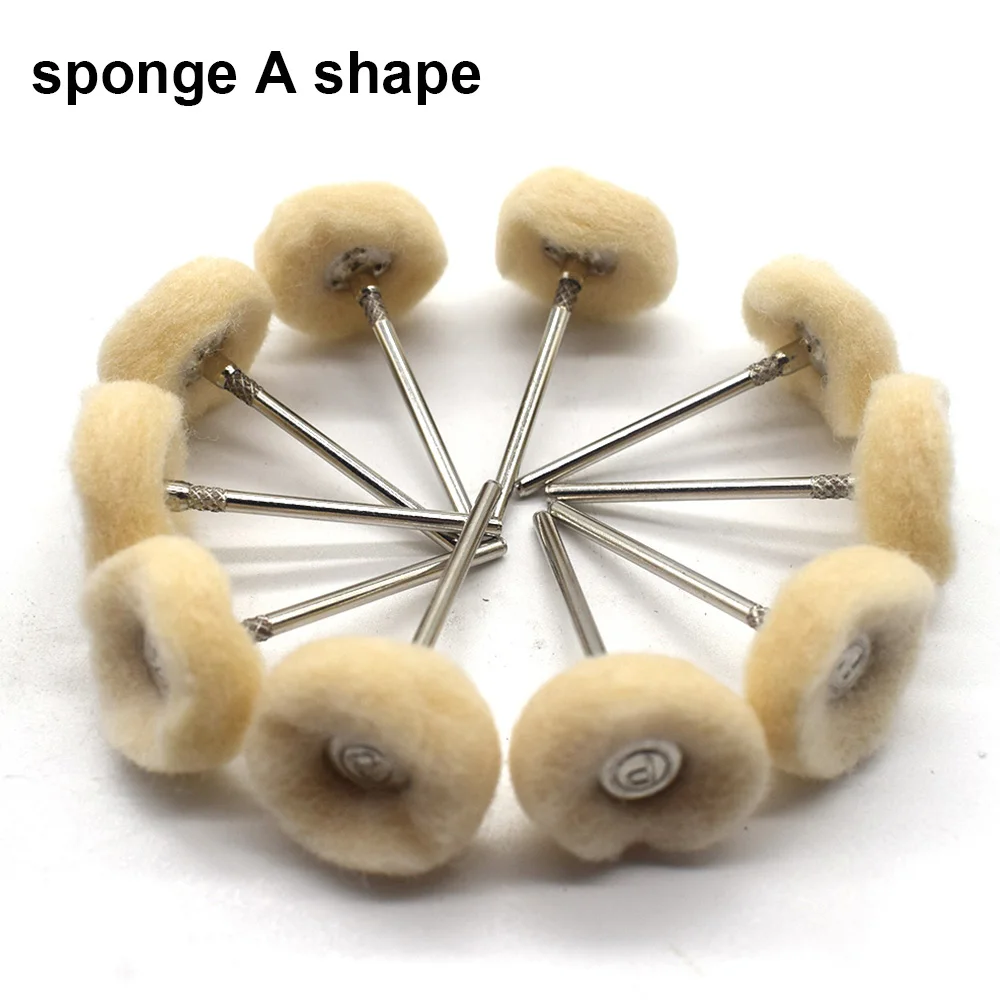 10PCS Polishing Wheels Wool/Cotton/Cloth Buffing Pad Jewelry Abrasive Brush Dremel Accessories For Rotary Tools