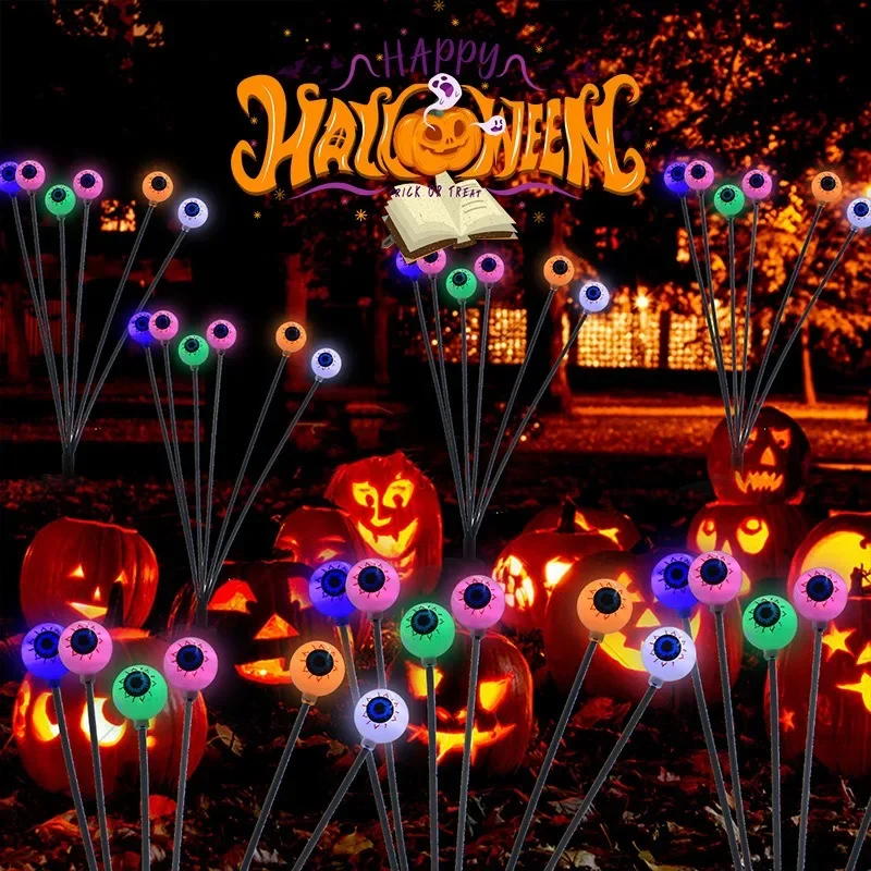 

2024 NewSolar-powered Halloween Ghost-eye Plug-in Lights LED Outdoor Courtyard Festive Atmosphere Firefly Decorative Lights Hot