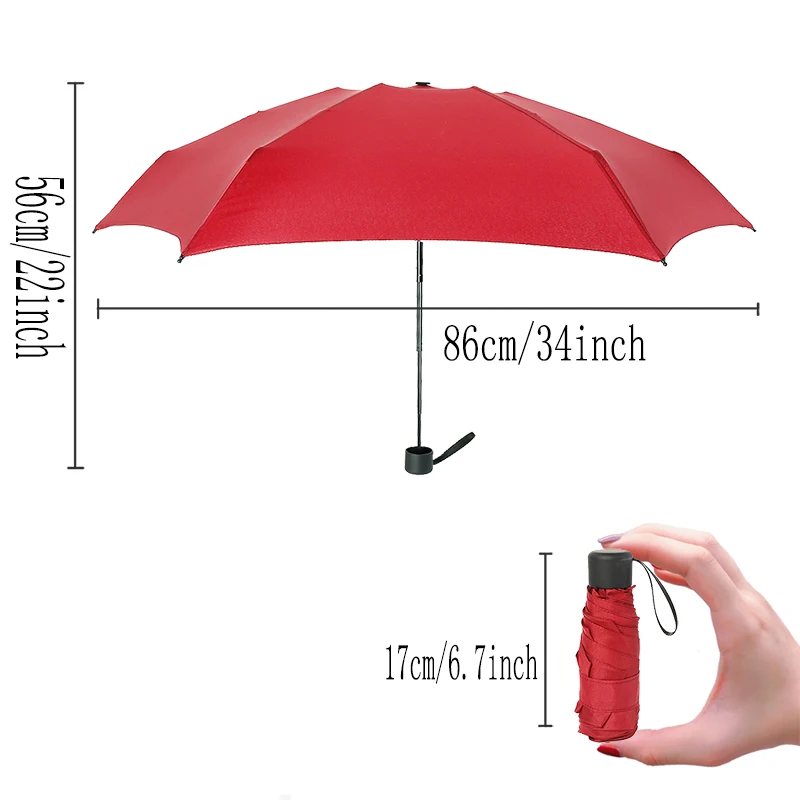 Mini Pocket Umbrella Women UV Small Umbrellas 180g Rain Women Waterproof Men Sun Parasol Convenient Girls Travel Parapluie Kid