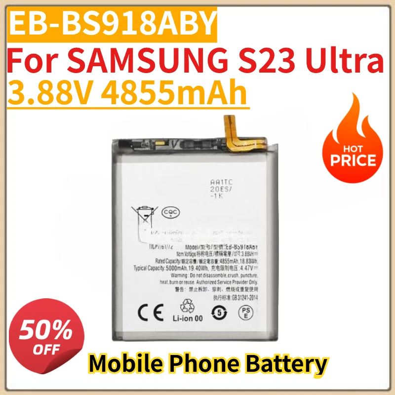 

High Quality New 3.88V 4855mAh Battery EB-BS918ABY for SAMSUNG S23 Ultra Replacement Battery