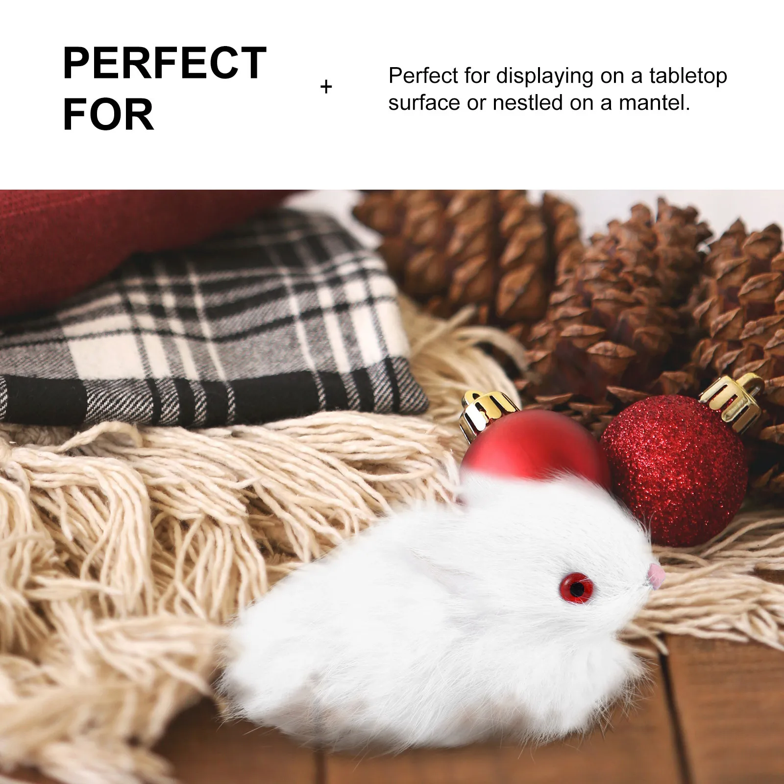 

1Pcs Easter Bunny Ornament Small Exquisite Simulation Rabbit Decoration Desktop Gift Home Decorative Accent Bunny Figurine