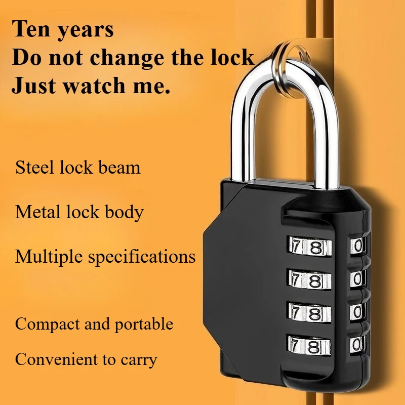 Secure Combination Padlock for Door Warehouse Dormitory Bike Basket Outdoor Durable
