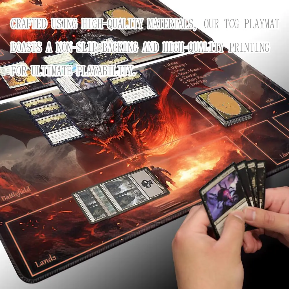 Board Game MTG Playmat Game Pad Size 60X35 CM Play Mats  Compatible for TCG CCG - Dragon Roar