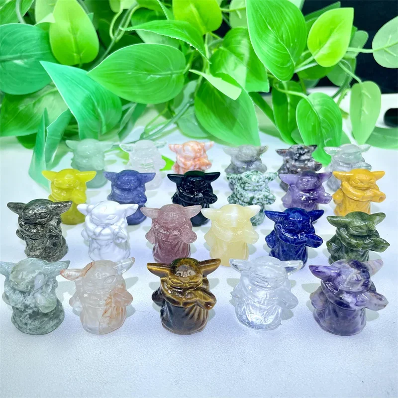 

# Hot Sales Wholesale Natural Stone Carvings New Crafts Cartoon Character Tiger Eye Clear Quartz Crystal Animals For Gifts