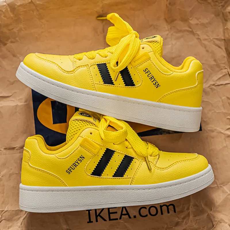 

Couples Yellow Casual Sneakers For Women Men Original Brand Skateboard Shoes Men Autumn Comfotable Designer Shoes Woman Trainers