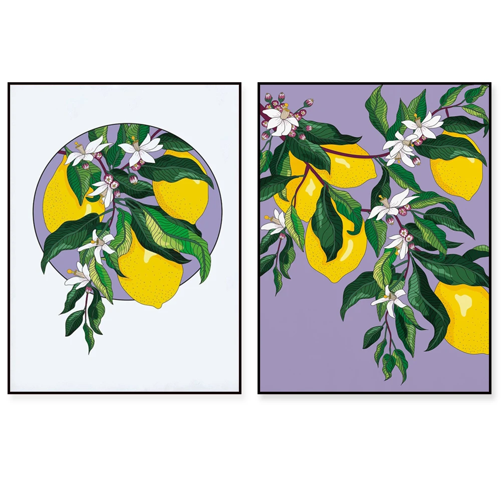 

Juicy Lemon Blossom , Lemon Blossom Art Botanical Print Canvas Painting Poster Botanical Illustration Decorative Print Gift