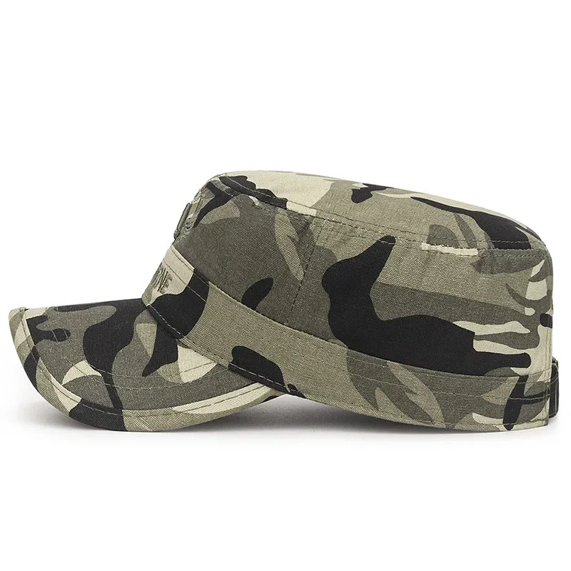 New Spring and Autumn Seasons Outdoor Camouflage Sports Flat Cap Mens and Womens Leisure Sunshade Cotton Embroidered Hat