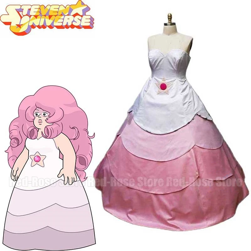 Anime Steven Universe Rose Quartz Dress Cosplay Costume Star Dress Custom Anime Clothes Halloween Costume For Women Girls