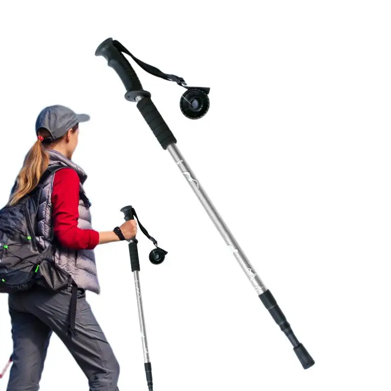 Hiking Pole Retractable Travel Pole Portable Mobility Aid Anti Shock Stick Aluminum Alloy Pole For Backpacking Camping