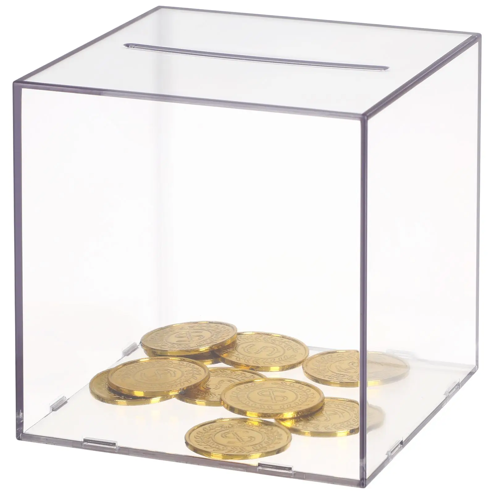 

Transparent Acrylic Piggy Bank Material Kids Saving Bank Coin Container Home Accessories Desktop Storage Clear Design