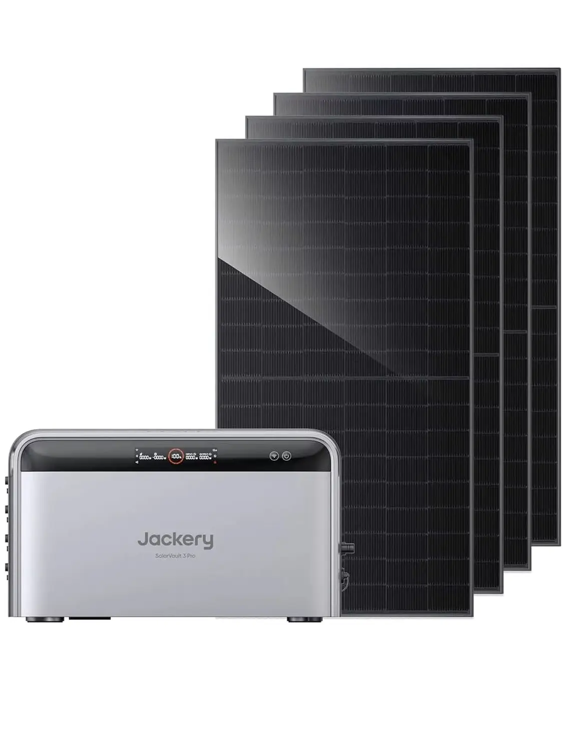 Jackery SolarVault 3 Pro Balkonkraftwerk mit Speicher, 4×450W Glas-Glas Solarmodule, 4 MPPT, 1200W Ausgang, 4000W PV-Eingang, erweiterbarer Speicher 2,52–15,12kWh, Plug & Play