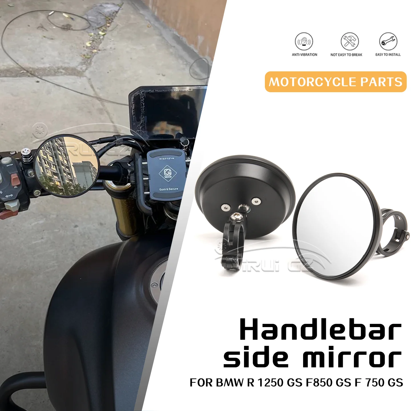 

For BMW R1250GS F850 GS F750GS R1250 GS Motorcycle Blind Spot Auxiliar Retrovisor Espelho Convexo Espelhos de grande angularpara