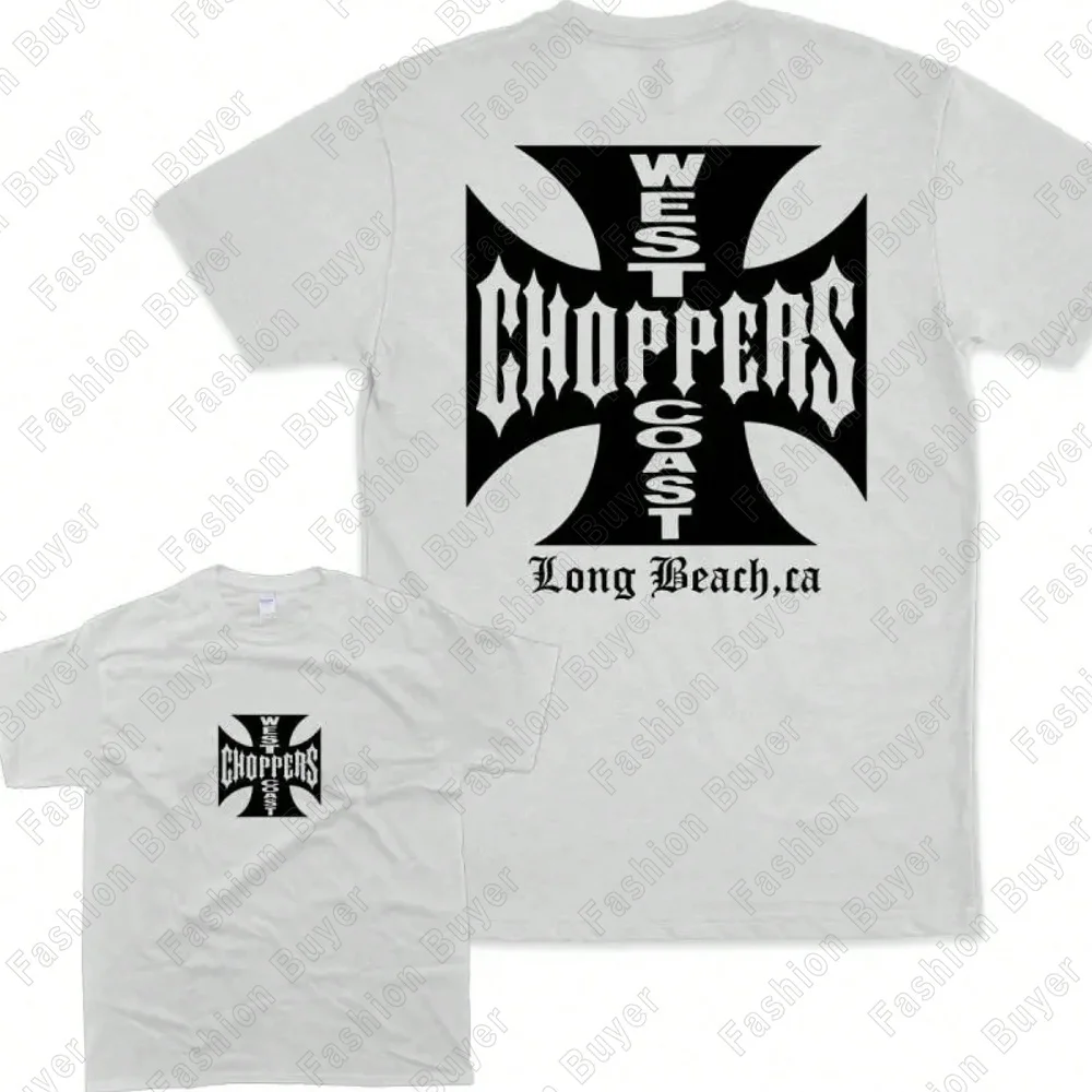 Summer Cotton Streetwear West Coast Choppers Tide Brand Print Short Sleeve Tshirt Retro HighStreet Clothing Casaul Loose Top Tee