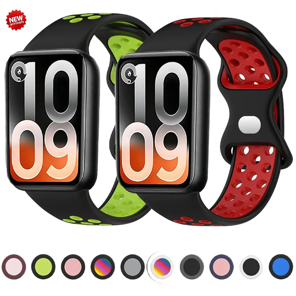 Silikonarmband für Xiaomi Mi Band 10 Pro/9 Pro/8 Pro Zweifarbiges Weiches Komfortables Armband für Redmi Watch 6 5 4 Correa