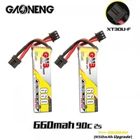 2PCS Gaoneng GNB 660mAh 2S 7.6V 90C/180C HV Lipo Battery With XT30 Plug For Happymodel FPV Racing Cine Whoop BetaFPV RC Drone