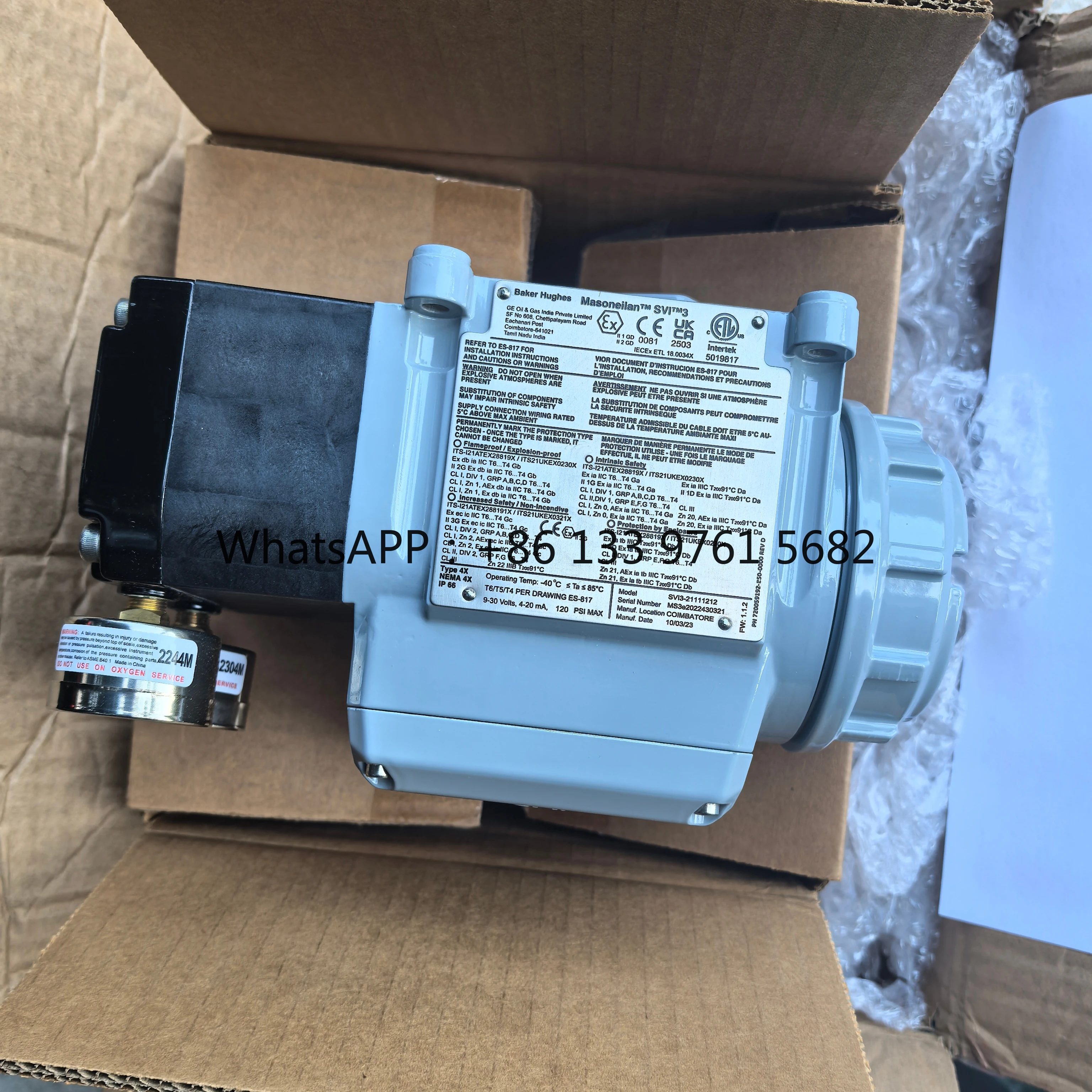 

2025 Hot SaleMasoneilan Positioner SVI3-31111212 Digital HART Remote Mount Split Type Valve Positioner Digital Valve Positioner