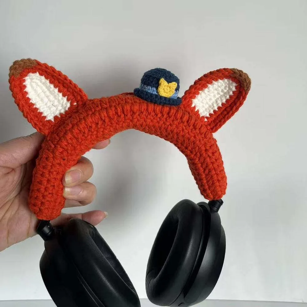 Earphone Crossbeam Protective Cover Custom for For Sony XM4/XM5 Hand Knitting Protective Case Cute Ears Headphone Accessories view 6