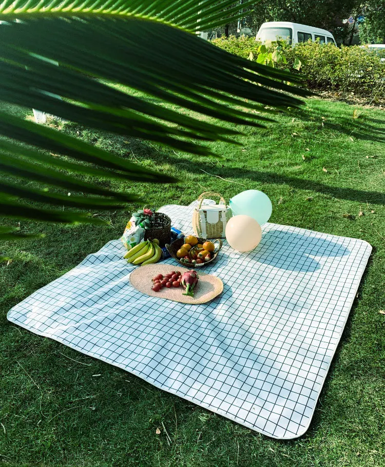 

Fashionable Waterproof Picnic Blanket - Compact Foldable Outdoor Mat for BBQ/Camping, Cute Printed Anti-Skid Beach Mat