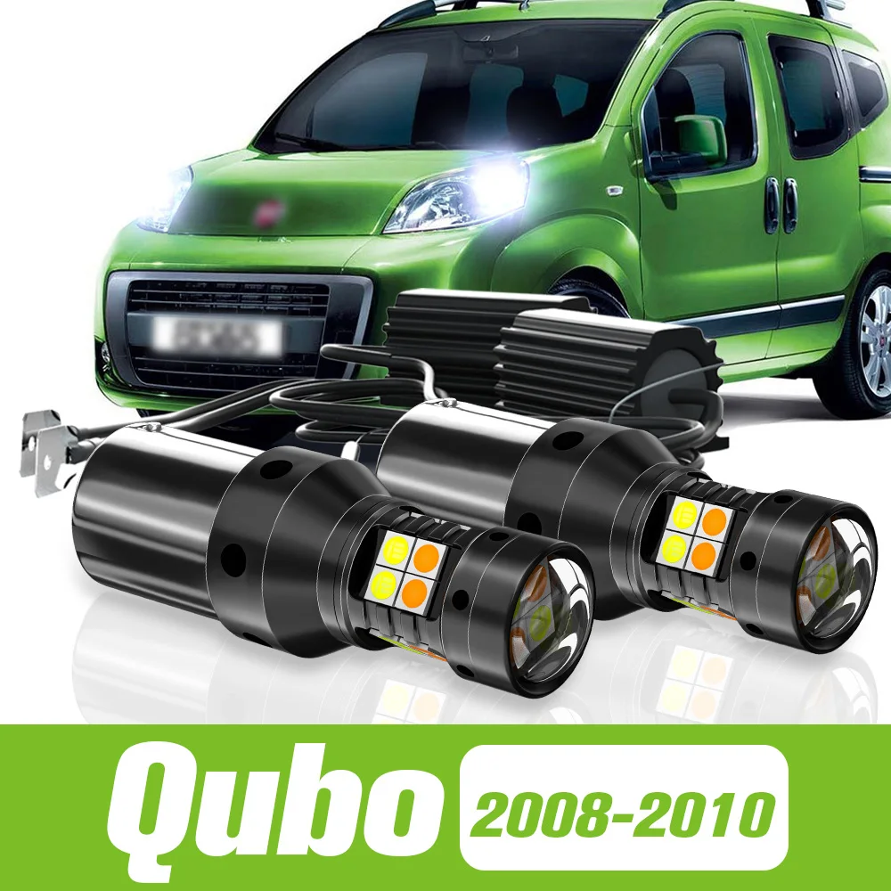 

2pcs For Fiat Qubo Dual Mode LED Turn Signal+Daytime Running Light DRL 2008 2009 2010 Accessories