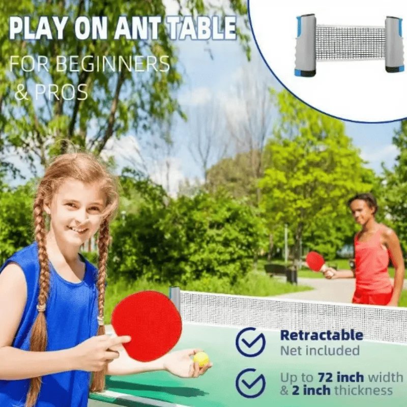 1pc/Table Tennis Net Anywhere Retractable Rack Sports Replacement Ping Pong Post Net Exercise Accessories Equipments