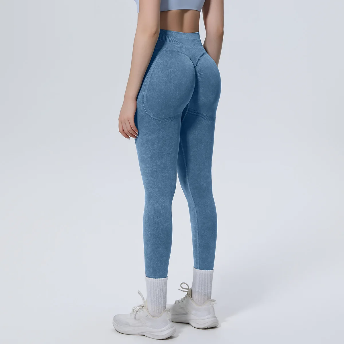 Women's Seamless Washable Yoga Pants High Waist Abdominal Hip Lifting Fitting Leggings Sweat Absorbing Breathable Sportswear
