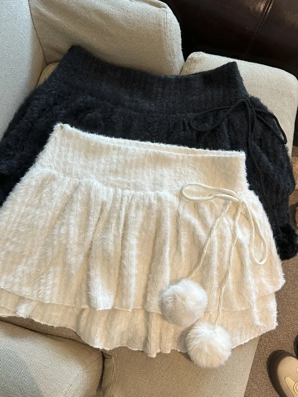 

Белая пышная юбка А-силуэта с высокой талией для женщин, весна-осень 2026, новая, милая, омолаживающая, для свиданий, мягкая и удобная