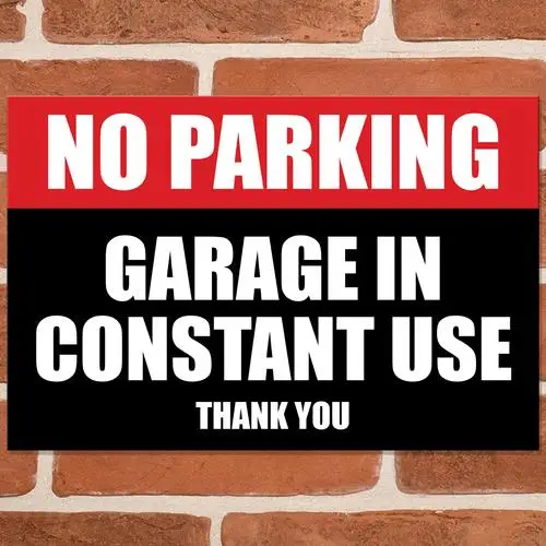 GARAGE IN CONSTANT USE Parking Metal Signs Car Park Keep Clear Wall Sign (R/B) --Tin Sign