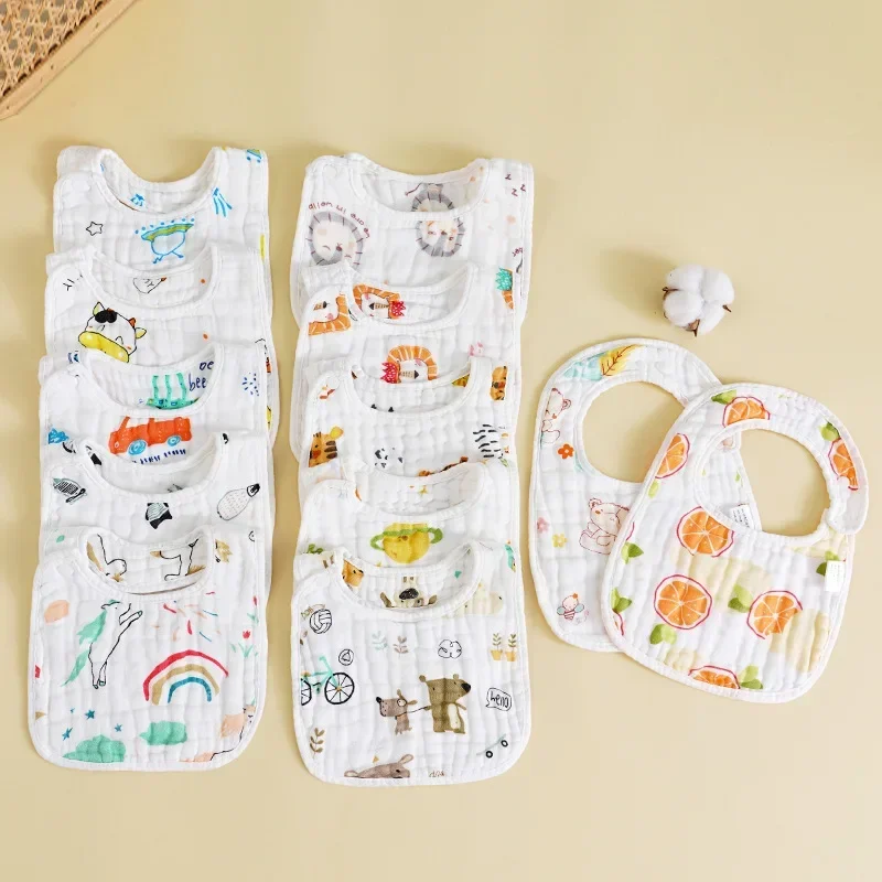 Reversible Printing 100% Cotton 8 Layers Baby Bibs baby bibs  baberos bebe  baby bib  baby bibs waterproof  baby items